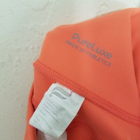 Fabletics PureLuxe Orange Crop Leggings with Sides Pockets Size S - Picture 7 of 8